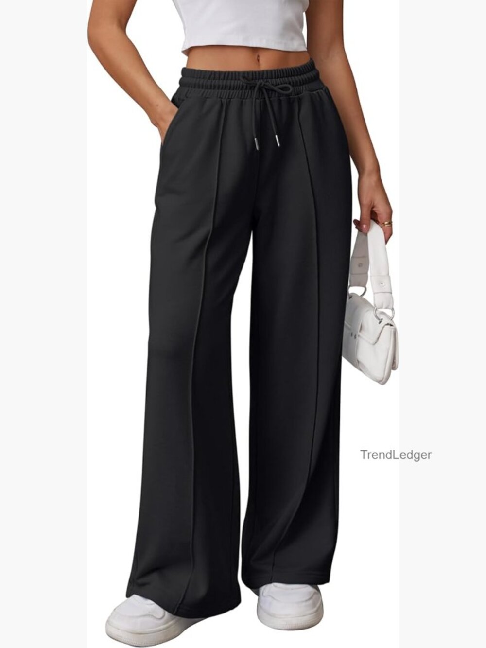Wide Leg Sweatpants High Waisted Baggy Drawstring Athletic Joggers